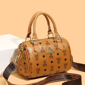 Sac à bandoulière pour femmes, sac à bandoulière imperméable, sac Boston rétro haut de gamme imprimé de style occidental, sac à main de voyage polyvalent et tendance - Product Image 3