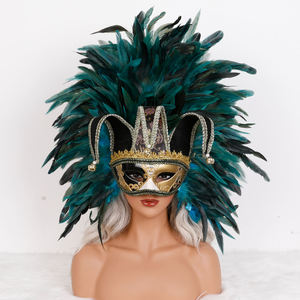 Luxuriöse Italienische Feder-Maskerade-Maske Hypoallergene Muschel-Maske M010 für Erwachsene für Opern und Galas - Product Image 5