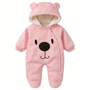 Mono de Invierno para Bebés Recién Nacidos, Niñas y Niños, OEM, Overol con Capucha Cálido para Bebés, Overol de Tela Gruesa y Suave - Product Image 4