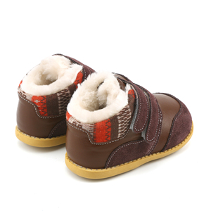 TipsieToes Manufacturer Stock Low Price <strong>Real</strong> Leather Super Soft Stylish Western Flat Fur Boots for <strong>Little</strong> Boy Girl Kids Teenage - Product Image 4