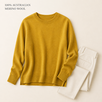 Pull en cachemire et laine de chèvre tricoté pour femme, col rond, avec fentes latérales, personnalisable avec logo OEM HOSYN