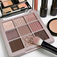 Palette de fards à paupières au thé au lait nacré imperméable pigmentée à 9 couleurs maquillage en poudre sèche pour le maquillage des yeux