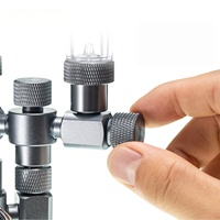 USMILEPET Répartiteur de CO2 pour aquarium 1 vers 2 avec compteur de bulles et valve à aiguille, collecteur de dioxyde de carbone bidirectionnel pour aquarium planté