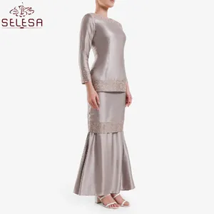 在线批发价格高品质粉色现代bju Kurung马来西亚服装ljudambare Kebaya Muslim