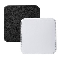 Sous-verres en cuir PU personnalisables par sublimation, tapis à boissons réutilisables pour la décoration intérieure et les cadeaux promotionnels