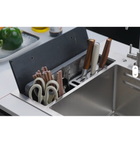 Évier de cuisine intelligent Samtou Edition avec affichage numérique LED, multifonction, moderne, en acier inoxydable, avec cascade