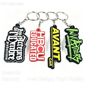 QY Customized PVC soft rubber <b>keychains</b> logo gift pendants rubber key chains and flat <b>keychains</b> - Product Image 1
