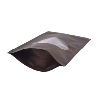 Sacs en Mylar noirs auto-scellants personnalisés avec fenêtre transparente, sacs en papier kraft pour pop-corn, pochettes autoportantes pour l'emballage alimentaire