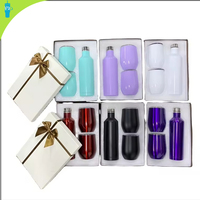Ensemble cadeau de gobelets isothermes en acier inoxydable personnalisables avec logo, pour bouteille de vin, performance thermique 6-12 heures, cadeaux d'affaires
