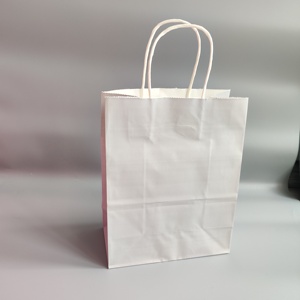 Bolsas de Papel Kraft Personalizadas al por Mayor para Regalos, Bolsas de Compras Impresas en Color Marrón y Blanco con su Propio Logotipo - Product Image 1