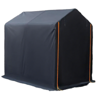 Tente de garage extérieure durable pour voiture, toit plat, en PE, imperméable, pour vélos, motos, abri de jardin, gris