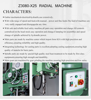 Machine de perçage radiale WDDM Z3080X25 avec colonne de verrouillage hydraulique, machine de perçage radiale hydraulique Z3080, usage intensif