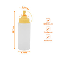 Bouteille souple en plastique de 450 ml avec couvercle scellé, imprimée par transfert thermique, facile à remplir, nettoyable, réutilisable, distributeur de condiments pour la maison et la cuisine