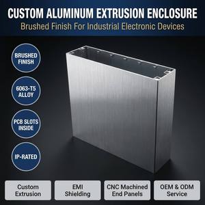 Boîtier en profilé d'aluminium brossé de qualité médicale pour moniteur patient, échographe, adaptateur secteur et dispositif médical - Product Image 4