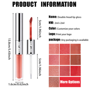Gloss à lèvres double embout 5 teintes fini mat effet miroir, anti-transfert, longue tenue 8H, enrichi en vitamine E pour marque privée - Product Image 6