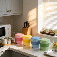 Boîte à lunch empilable de 450 ml en acier inoxydable 304, isolée, lavable au lave-vaisselle, utilisable au micro-ondes, étanche, écologique, sans BPA, de qualité alimentaire