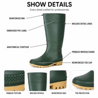 Bottes de pluie en PVC hautes jusqu'au genou, imperméables, antidérapantes, résistantes, légères, pour le travail agricole, avec certificat CE
