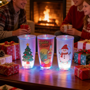 Nuevo Vaso de 24oz con Luz LED, Doble Capa, Tipo Pajita, Antiderrames, con Tapa, para Hombres, Fiestas y Eventos Festivos, Diseño Creativo - Product Image 5