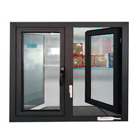 Ventana Abatible de Estilo Europeo Moderno con Marco de Aleación de Aluminio y Paneles de Vidrio Templado para Casa en Florida