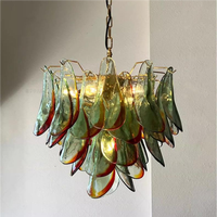 Lustre en verre de luxe moderne, design français, hauteur réglable, luminaire suspendu pour salon, salle à manger