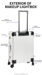 OBOX Standing Makeup Train case Elegant Barber Box With Hairdryer Holder HD <strong>Lighted</strong> Mirror Cosmetic <strong>Suitcase</strong> With Insert - Product Image 3