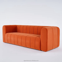 Winforce nouveauté canapé tufté 3 places design moderne luxe rembourré Orange velours salon canapés pour bureau à domicile