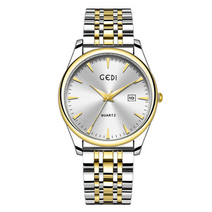 นาฬิกาข้อมือสายเหล็กสไตล์คลาสสิกสำหรับคู่รัก ดีไซน์เรียบหรู พร้อมปฏิทิน กันน้ำ นาฬิกาควอตซ์คุณภาพสูงรุ่นใหม่ - Product Image 5