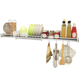 304 Stainless Steel Wall Mounted Spice Rack Single Layer <b>Kitchen</b> Utensil <b>Storage</b> Shelf - Product Image 5