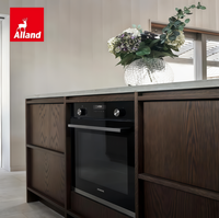 Meuble de cuisine Alland haut de gamme, design minimaliste scandinave, chêne foncé, porte de meuble encastrée, facile à assembler
