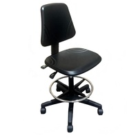 Chaise antistatique industrielle en cuir PU pour salle blanche, hôpital, atelier et école, avec repose-pieds, durable