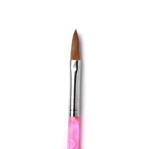 Luxury Pink Acrylic Handle Nail <b>Brush</b> Set Kolinsky sable Nail <b>Brush</b> Crimped Ferrule Professional Manicure Tool #2 #4 #6 #8 #10 - Product Image 4
