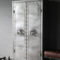 Armoire de style industriel antique, armoire haute avec 2 portes
