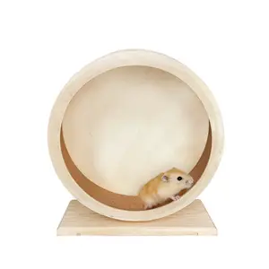 Wholesale hamster Golden silk Bear wooden silent running wheel landscaping toys