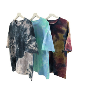 Camiseta de Manga Corta de Algodón Personalizada para Hombre 2021, Cuello Redondo, Estampado, Talla Grande, Tie Dye, Unisex - Product Image 1