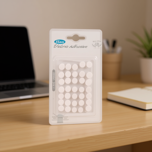 Punti Adesivi in Velcro Ilan 10mm 45 Pezzi Rotondi Bianchi con Gancio e Anello - Product Image 2