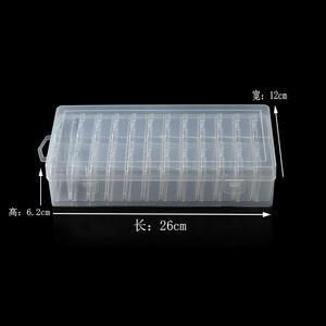 Caja de almacenamiento de plástico transparente, compartimento cuadrado de 5,5 cm, organizador de joyas, contenedor de escritorio con tapa para artículos pequeños, juego de 24 Uds. - Product Image 2