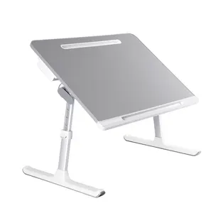 xgear 17" PU leather laptop table support adjustable study desk foldable new mini folding table for bed gift room desk xgear