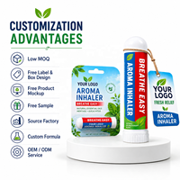 Inhalateur d'aromathérapie OEM ODM aux ingrédients naturels purs pour la relaxation et le soulagement des sinus, produit de spa respiratoire parfumé