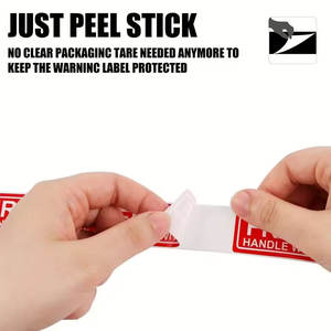 Autocollants amovibles lavables imprimés en usine, étiquettes électrostatiques en rouleau, ruban d'avertissement fragile pour <span class=keywords><strong>l</strong></span>'expédition de marchandises fragiles, dossiers - Product Image 3