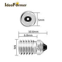 Buse en acier bimétallique durci Ideaformer, durable, argentée, 0,4/0,6/0,8 mm, 2 g, pour imprimante 3D Bambu Lab X1/P1 Series