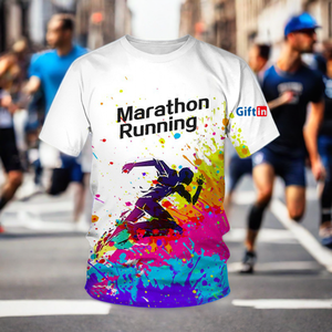 เสื้อวิ่งโอเวอร์ไซส์ผ้าโพลีเอสเตอร์100% ตาข่าย42.195กม. สำหรับงานแข่งขันมาราธอนพิมพ์ซับลิเมชันสำหรับมืออาชีพ - Product Image 4