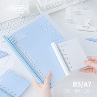 Nouvelle mode : Organiseur simple A7 en PVC, classeur à 6 trous, carnet de notes, classeur de budget transparent pour le rangement