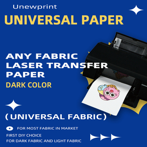 <span class=keywords><strong>Papier</strong></span> de <span class=keywords><strong>transfert</strong></span> laser UNEWPRINT pour tous les tissus, adapté aux textiles de couleur foncée - Product Image 1