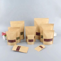 Sachet Doypack Personnalisé en Papier Kraft Compostable avec Fermeture Éclair et Fenêtre Transparente pour Aliments, Graines, Céréales, Riz, Bœuf