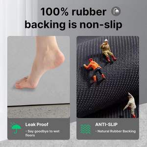 Tapis de bain en polyester super absorbant, séchage rapide, antidérapant, épais, couleur unie moderne, fabriqué à la machine, tapis de sol pour salle de bain, ajustement parfait - Product Image 6