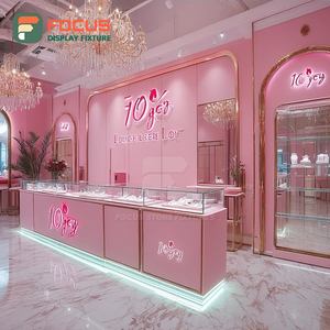 Modern Jewelry Retail Fixtures Polished Surface Brand Store Glass Showcase - Product Image 5