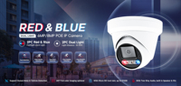 Dissuasion active 6MP alarme lampe de poche rouge et bleue double tourelle lumineuse caméra IP POE avec audio bidirectionnel et fente pour carte SD