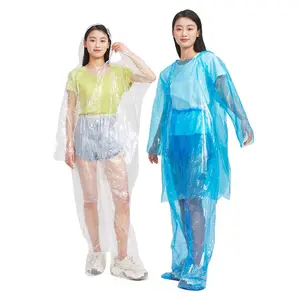 DD2692 Waterpark Poncho tute da ciclismo Set di impermeabili usa e getta pantaloni antipioggia da viaggio Rafting con copertura per tutto il corpo