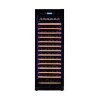 Armoire à vin à zone unique de capacité de 168 bouteilles Refroidisseur à vin 430L en acier inoxydable pour usage domestique ou hôtelier