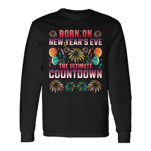 T-shirt à manches longues Born On New Year's Eve Ultimate Countdown Birthday - Product Image 2